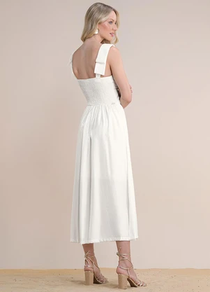 Angel - Vestido Midi Glossy Bege - ANGEL
