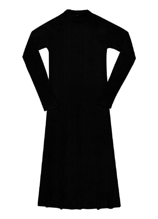 Rezzato - Vestido Midi Gola Alta Feminino Preto 3