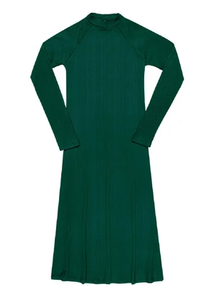 Outlet - Vestido Midi Gola Alta Feminino Verde - OUTLET