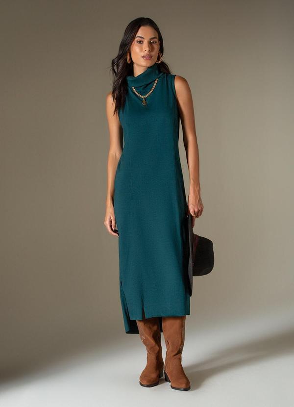 Use Modo - Vestido Midi Gola Rolê Verde