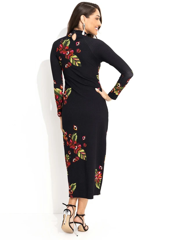 Farm - Vestido Midi Guará Preto 7