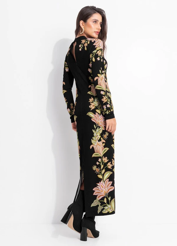 Farm - Vestido Midi Jamile Preto 2