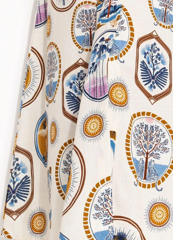 Farm - Vestido Midi Janelas do Cerrado Bege 8