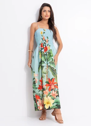 Farm - Vestido Midi Jardim Eva Azul - FARM