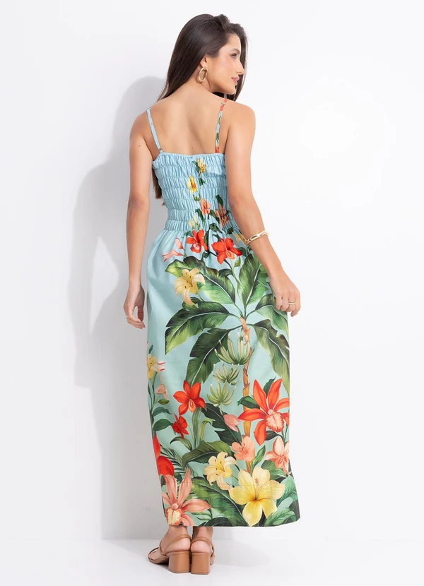 Farm - Vestido Midi Jardim Eva Azul 2