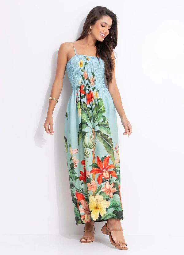 Farm - Vestido Midi Jardim Eva Azul 3