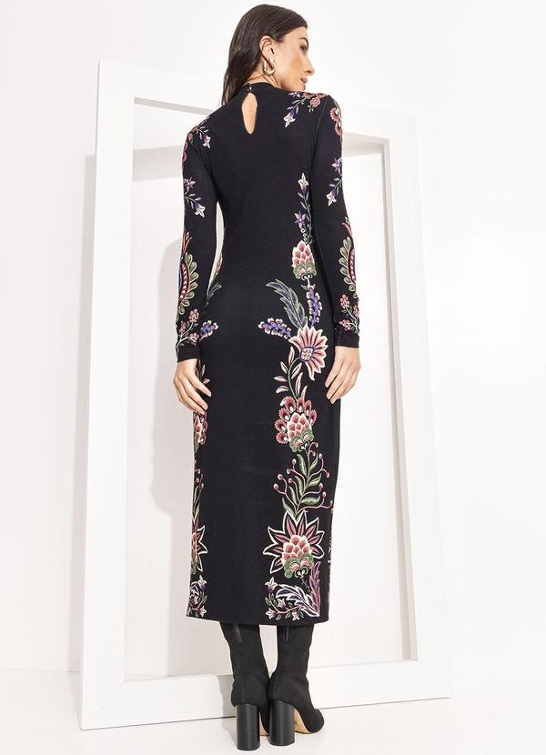 Farm - Vestido Midi Jardim Maravilhoso Preto 2