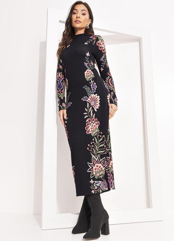 Farm - Vestido Midi Jardim Maravilhoso Preto 5