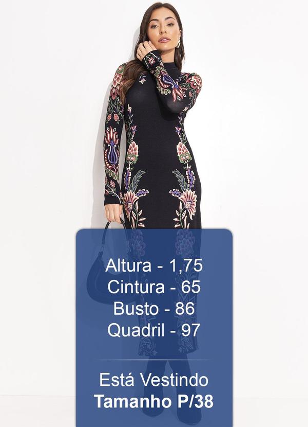 Farm - Vestido Midi Jardim Maravilhoso Preto 6