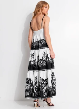 Farm - Vestido Midi Jardim Romance Preto - FARM