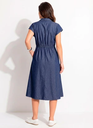 Quintess - Vestido Azul Escuro em Jeans - QUINTESS