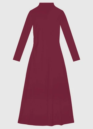 Enfim - Vestido Midi Justo em Malha Bordô - ENFIM