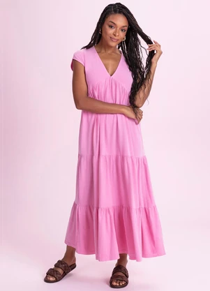 Angel - Vestido Midi Lavado Rosa - ANGEL
