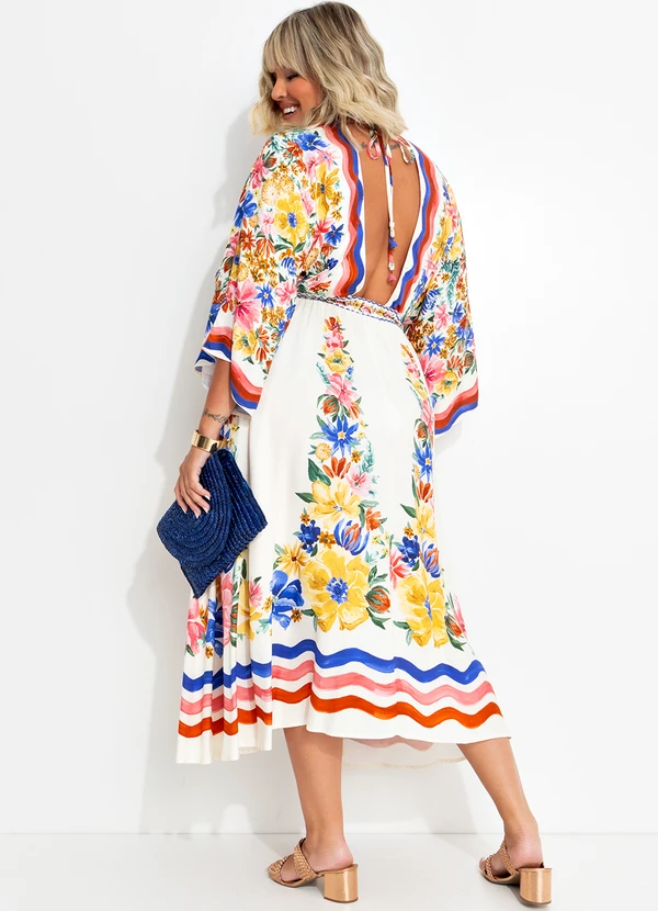 Farm - Vestido Midi Lenço Floraline Off White 10