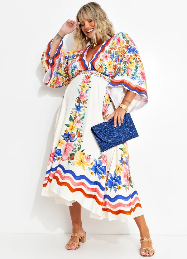 Farm - Vestido Midi Lenço Floraline Off White 11