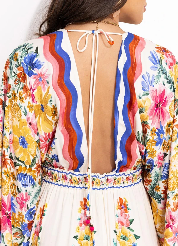 Farm - Vestido Midi Lenço Floraline Off White 4