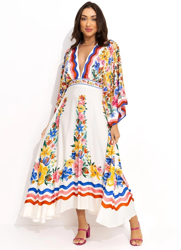 Farm - Vestido Midi Lenço Floraline Off White 7