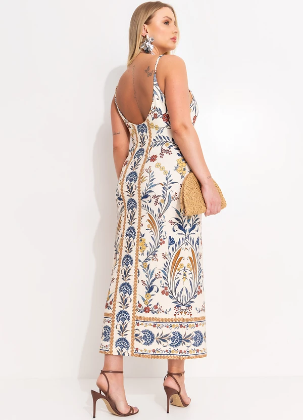 Farm - Vestido Midi Leveza Romântica Bege 6