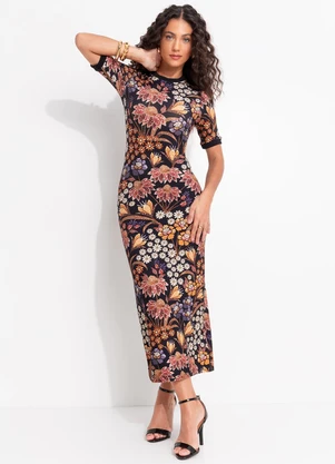 Farm - Vestido Midi Lili Preto - FARM