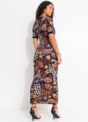 Farm - Vestido Midi Lili Preto - FARM