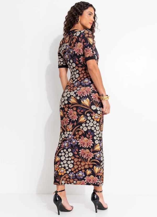 Farm - Vestido Midi Lili Preto 2