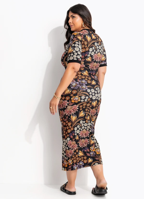 Farm - Vestido Midi Lili Preto 8