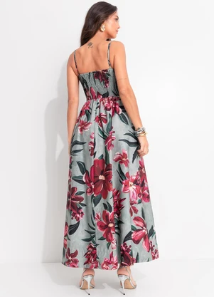 Farm - Vestido Midi Lineia Azul - FARM