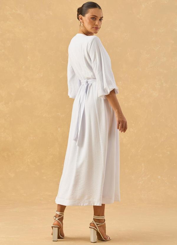 Carlota Costa - Vestido Midi Liso Branco 2