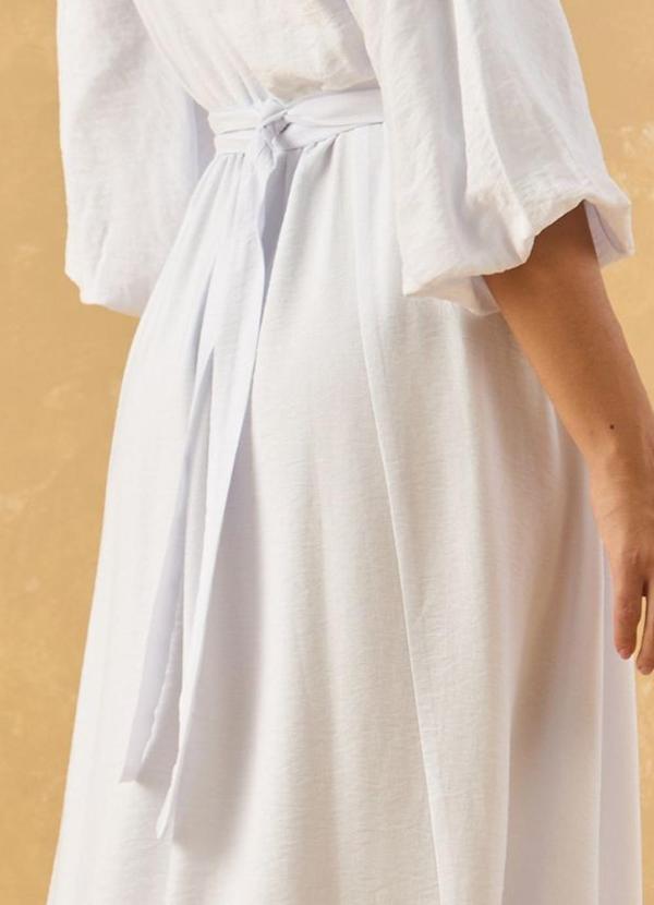 Carlota Costa - Vestido Midi Liso Branco 5