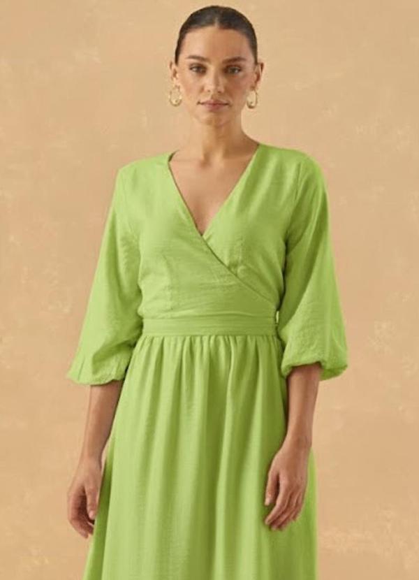 Carlota Costa - Vestido Midi Liso Verde 2