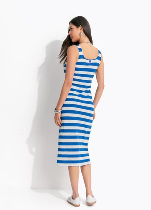 Colcci Jeans - Vestido Midi Listrado Cj Off White - COLCCI JEANS