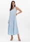 Rovitex - Vestido Midi Listrado Decote V Aishty Azul - variação: Azul