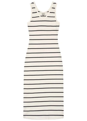 Malwee - Vestido Mídi Listrado Off White - MALWEE