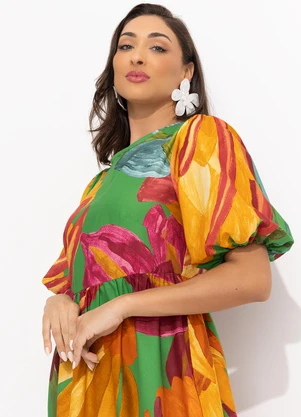 Farm - Vestido Midi Luiza Verde - FARM