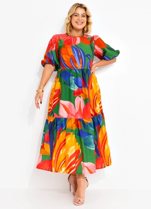 Farm - Vestido Midi Luiza Verde - FARM