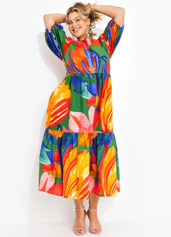 Farm - Vestido Midi Luiza Verde 3