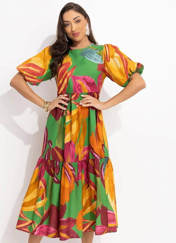 Farm - Vestido Midi Luiza Verde 9