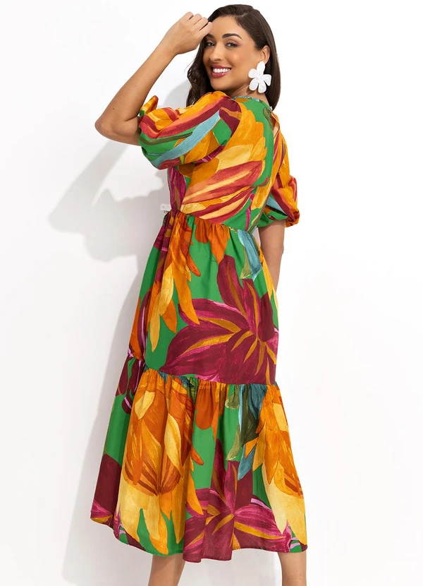 Farm - Vestido Midi Luiza Verde 7