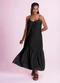 Angel - Vestido Midi Malha Gaze Branco - variação: Preto