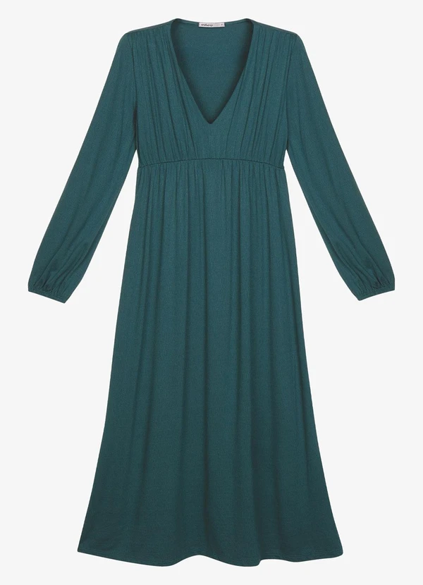 Endless - Vestido Midi Manga Bufante Verde 3