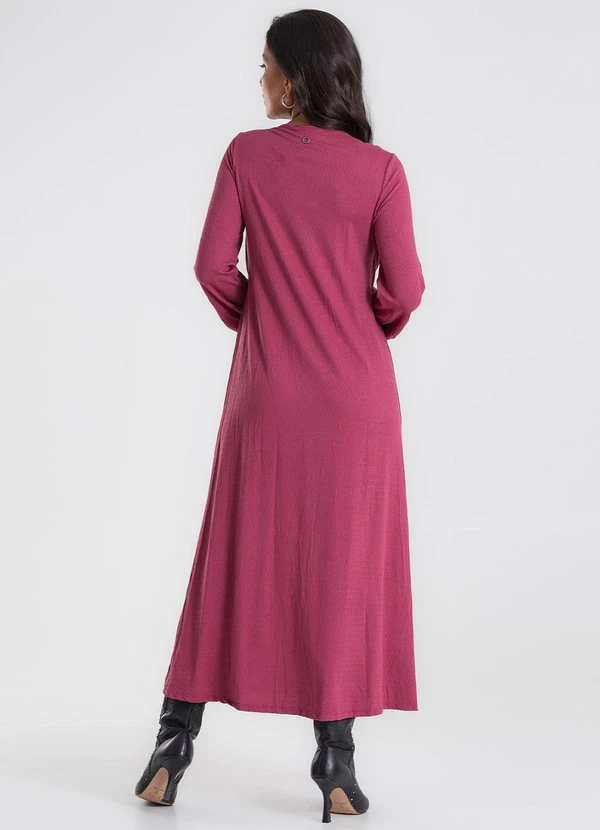 Endless - Vestido Midi Manga Bufante Vermelho 2