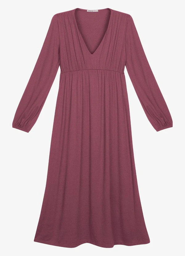 Endless - Vestido Midi Manga Bufante Vermelho 5