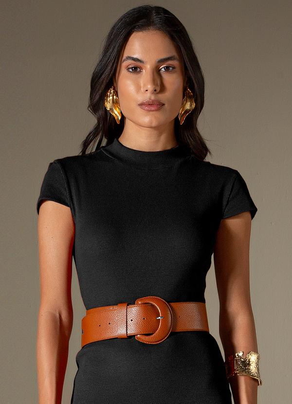 Use Modo - Vestido Midi Manga Copinho Preto 2