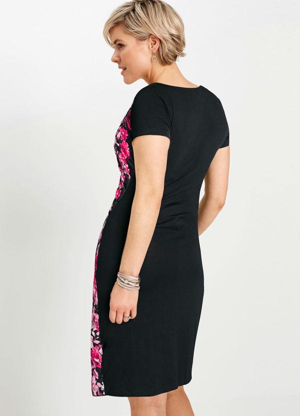 Outlet - Vestido Midi Manga Curta Floral Dark 6