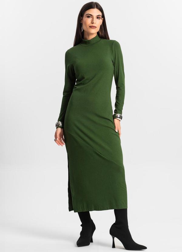 Endless - Vestido Midi Manga Longa Verde
