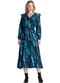 Outlet - Vestido Midi Manga Longa Feminino Azul - variação: Azul