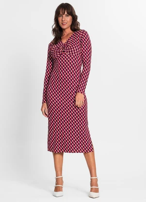 Endless - Vestido Midi Manga Longa Laranja - ENDLESS