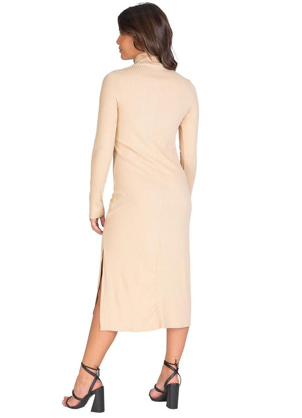 Rovitex - Vestido Midi Manga Longa Marrom 2