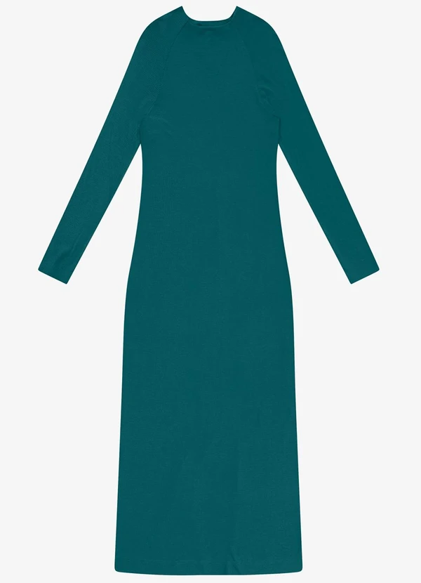 Rovitex - Vestido Midi Manga Longa Ribana Verde 2