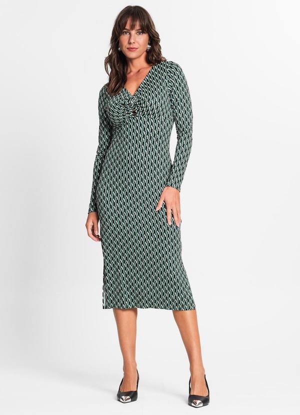 Endless - Vestido Midi Manga Longa Verde